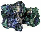 Sparkling Azurite Crystals With Fibrous Malachite - Laos #56055-2